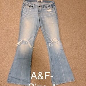 A&F Women’s Flare Distressed Jeans